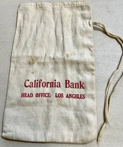 Vintage cotton sm. California Bank Head Office: Los Angeles Bag 9 x 5.25 - Picture 1 of 3