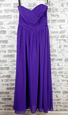 Alfred Angelo Dress Womens 14 Purple Strapless Chiffon Gown Sweetheart Formal - Image 1 of 4