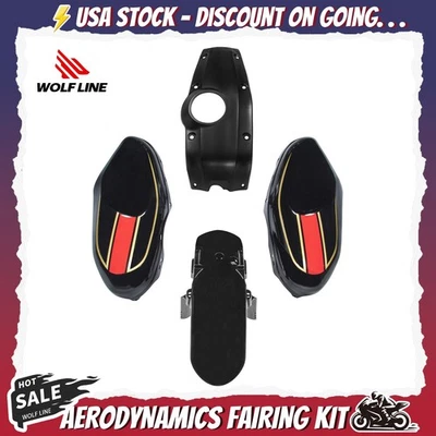 WOLFLINE Bodywork Fairing kit For Yamaha XSR 900 2016-2021 Black Red ABS Plastic Foto 1 de 4