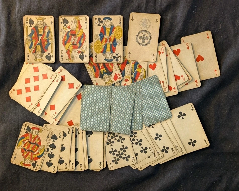 Jeu De Cartes Ancien BP Grimaud, Tampon Taxe 1890, Incomplet manque 1 Carte - Photo 1/4