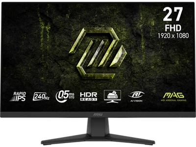MSI MAG 272F X24 27" FHD Gaming Monitor 1920x1080 240Hz 0.5ms HDR Ready FreeSync - Image 1 of 4