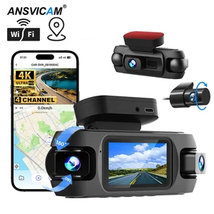 4 Channel 4K Dash Camera 4 Lens 1080p Front Left Right Rear Car DVR Built-in GPS - Picture 1 of 6