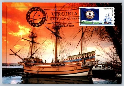 #4327 Flags of Our Nation Virginia FDC Maxi Card w/Pictorial Cancel - Image 1 of 2