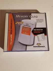 Performance Sega Dreamcast Memory Card 200 Blocks In Original Case