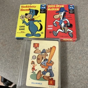 VINTAGE ED-U-CARD SPIELKARTEN: QUICK DRAW McGRAW, HUCKLEBERRY HOUND, BULLWINKL - Bild 1 von 7