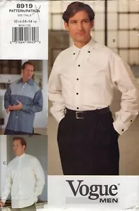 Camisa para hombre Vogue 8919 con banda delantera y variaciones de cuello talla 13,5, 14, 14,5 SIN CORTAR - Imagen 1 de 4