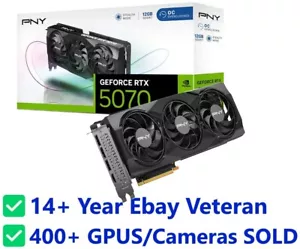 NEW PNY RTX 5070 12GB DDR7 OVERCLOCKED TRIPLE FAN ✅ IN HAND - Picture 1 of 1