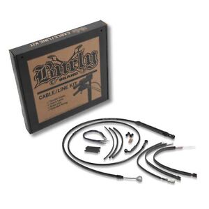 Burly Brand Black Vinyl Jail Bar Cable Kit For 12" Handlebars B30-1252