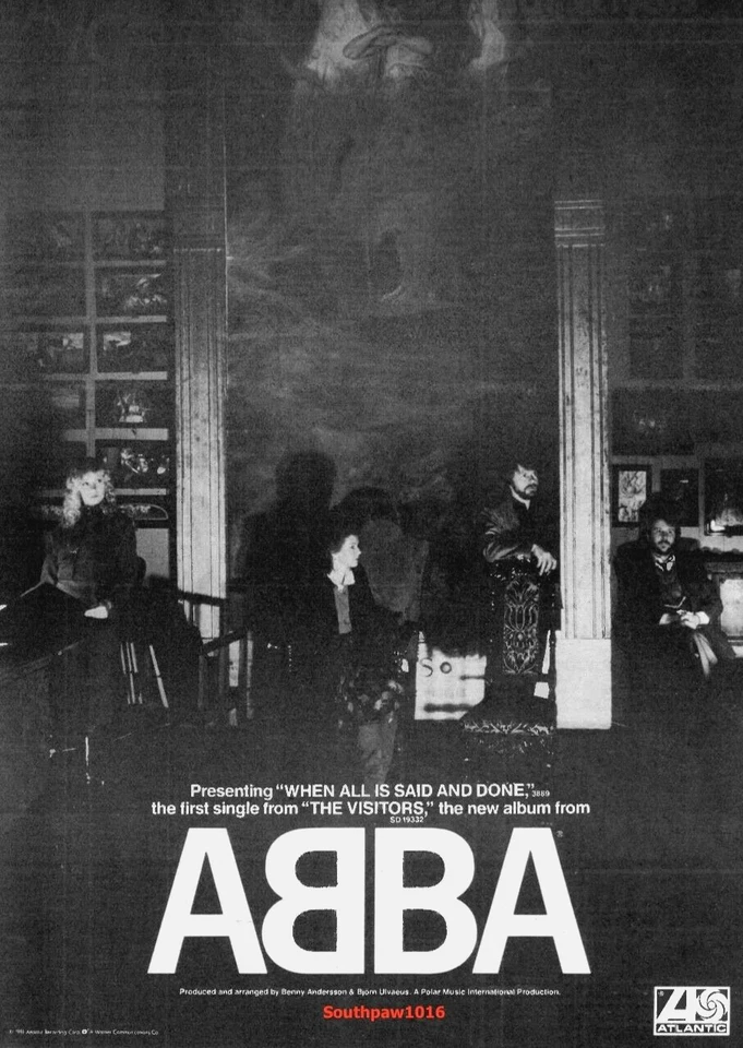 1981 ABBA "When All Is Said & Done" Song Release Music Industry Promo Ad Print - Image 1 of 1