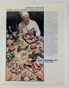 Platos culinarios de chef francés Air France Airlines comidas - anuncio impreso vintage 1984 - Imagen 1 de 4