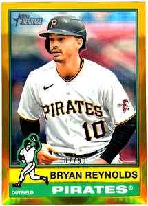 2025 Topps Heritage - Bryan Reynolds - Chrome Gold Refractor /50 - Pirates - Bild 1 von 2