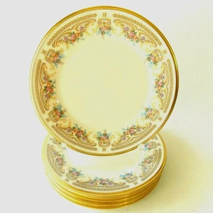 Lenox Versailles DESSERT SALATTELLER 8 1/8" ELFENBEIN CREME BUNT GOLDRAND - Bild 1 von 10