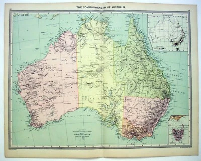Australia - Original Map c1906 by G Philip & Son. Antique - Image 1 of 4