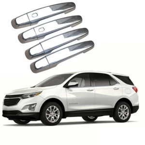 For 2018-2024 Equinox GMC Terrain Door Handle Covers W/2 Smart Holes Chrome - Picture 1 of 3