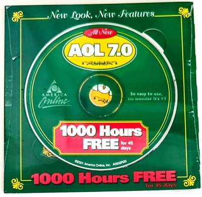 ORNATE GREEN America Online Collectible / Install Disc, Vintage AOL CD V7.0 Rare - Image 1 of 2