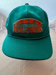 VTG 90s Sports Specialties Miami Dolphins Hat Green Mesh Retro Snapback NFL - Picture 1 of 11