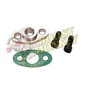 Garrett T3 T4 T04 Turbo Billet Oil Feed Flange 1/4" NPT Gasket GT35R GTX35R GT40 - Foto 1 di 1