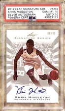 2012 POP 1 KHRIS MIDDLETON ROOKIE /99 RC LEAF SILVER AUTO #KM4 PSA 10 GEM MINT!!