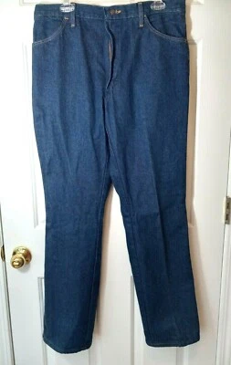 ¡Nuevo! Pantalones de mezclilla WRANGLER Rustler hechos en EE. UU. vintage azules de pierna recta talla 36x32 Foto 1 de 4