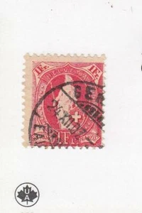 SCHWEIZ (MK6850) # 97 F - GEBRAUCHT 1fr 1891-99 HELVETIA / GROSSE ZIFFERN / KARMIN - Bild 1 von 1