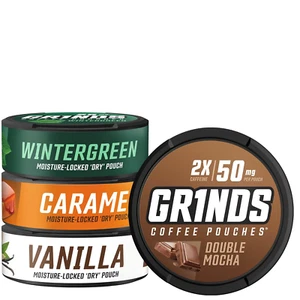 Coffee Pouches | Top 4 Flavors | Wintergreen, Caramel, Double Mocha, & Vanilla - Picture 1 of 12