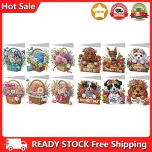 6pcs Mothers Day Bouquet Diamond Art Cards DIY Diamond Painting Gift Card UK - Picture 1 of 8