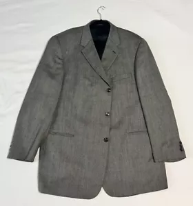 Mens Blazer Sport Coat Suit Jacket grey 48L Pierre Cardin Worsted Wool Brown - Picture 1 of 7