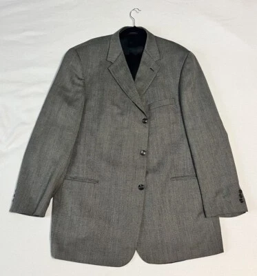 Pierre Cardin Blazer 48L Sport Coat Suit Jacket Worsted Wool Gray Brown - Image 1 of 4