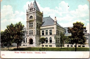 Vintage Omaha Nebraska NE Water Works Station 1909 alte Ansicht Postkarte - Bild 1 von 2