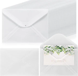 Glassine Envelopes White Paper Envelopes Vellum Square Clear Envelope, 100Pcs... - Picture 1 of 12