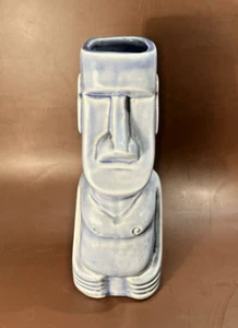 Lola Lo Tiki Blue Pottery Vase 19cm - Picture 1 of 6