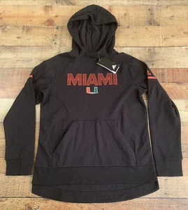 NWT Adidas Men's Black Miami Hurricane Jersey Hoodie Pullover Sample Size Medium - Picture 1 of 11