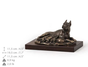 Boxer mama, statue de chien sur une base en bois, édition limitée Art Dog FR - Imagen 1 de 7