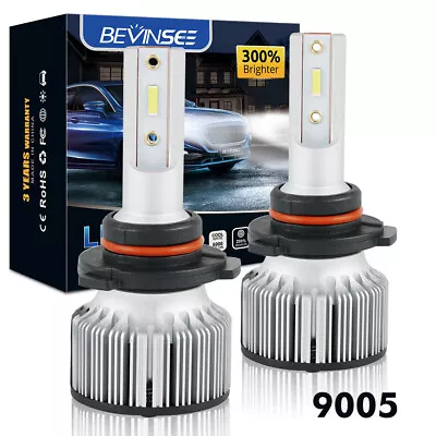 For Vauxhall Mokka X 2012-2023 Bevinsee 9005 HB3 LED Headlight Bulbs High Beam - Image 1 of 4