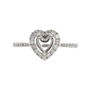Ring Semi Mount Heart 5mm In 14k White Gold With Diamond Accents (39593) - Picture 1 of 7