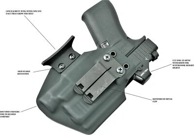 Coldre Kydex com rolamento leve IWB | Todos os modelos populares de armas | Blackout Series IWB - Imagem 1 de 4