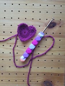 Crochet Hook 5mm Hexigon Pink Purple Orange Beaded 