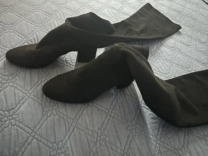 Nice Nordstrom Steve Madden Over The Knee Almond Toe Black Stretch Suede Boots 9 - Picture 1 of 19