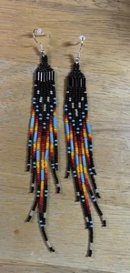 Native American Style Beaded Earrings - Picture 1 of 1