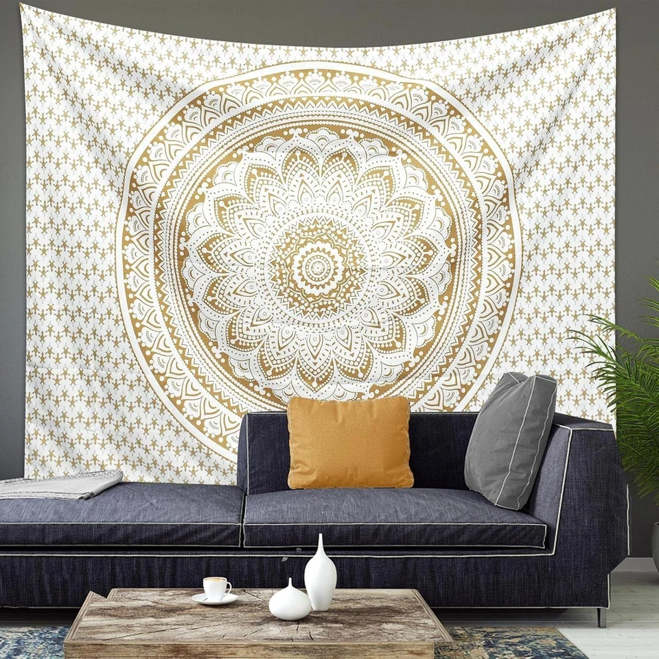 Tapiz de pared hippie mandala bohemio luna y sol Foto 1 de 4