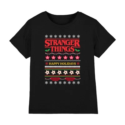 NETFLIX STRANGER THINGS DEMOGORGON UGLY CHRISTMAS PULLOVER - Kinder T-Shirt - SCHWARZ