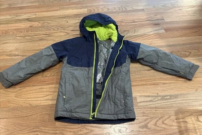 Columbia Boys' Winter Ski Jacket Navy Blue/Gray/Green, Size Small 8 - Image 1 of 3