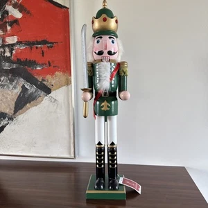 NORTHLIGHT New 24" Tall Nutcracker Soldier - Green Sword Crown - Picture 1 of 13