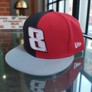 Men's New Era Black/Scarlet Kyle Busch 9FIFTY Split Snapback Adjustable Hat - Picture 1 of 12