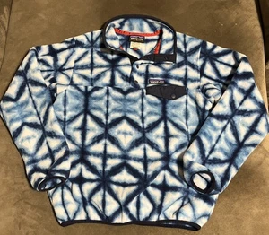 Chaqueta Patagonia Adulto S Azul Blanco A Presión T Polar Synchilla Abstracto Azteca Mujeres - Imagen 1 de 4