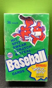Caja de béisbol rara vintage sellada cosas divertidas locas al bate 36 paquetes de tarjetas coleccionables - Imagen 1 de 2