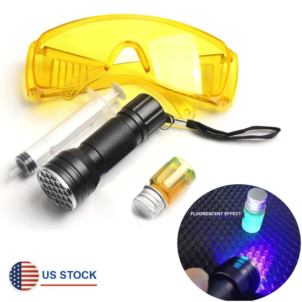 Car Air Conditioning Repair Tool A/C System Leak Test Detector Kit Safety Goggle Foto 1 de 4