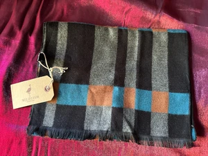 Bufanda MELIFLUOS DISEÑADA EN ESPAÑA - Para Hombre Rayas Negro Gris Marrón Aguamarina - Imagen 1 de 5