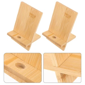 Soporte para Tableta de 2 Piezas para Escritorio Base de Madera Teléfono Celular Escritorio Base Bambú - Imagen 1 de 12