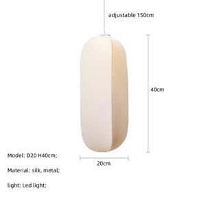 Nordic Seide Led Anhänger Lichter Wabi Sabi Anhänger Kronleuchter Beleuchtung  - Bild 1 von 13
